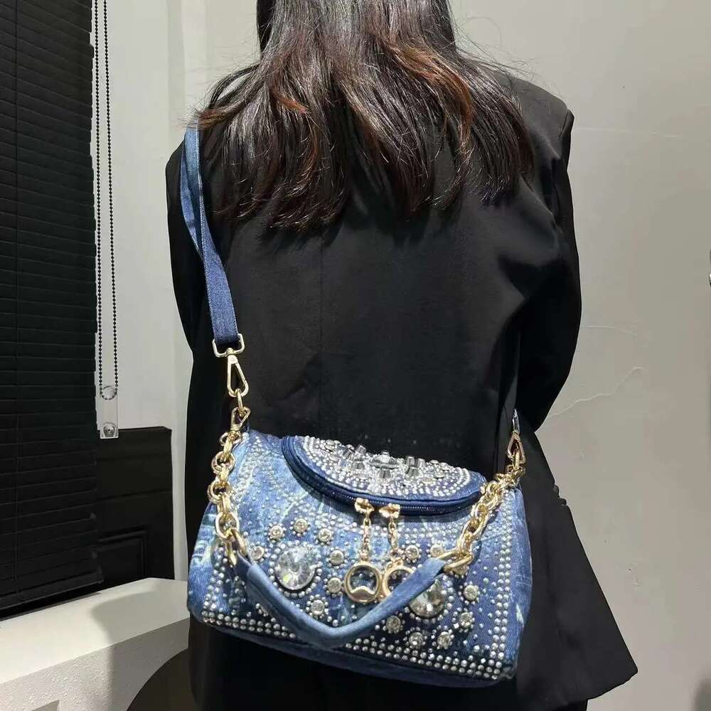 Fashion Elegant Women's Handbag Mini Flap Dia Denim Shoulder Bag