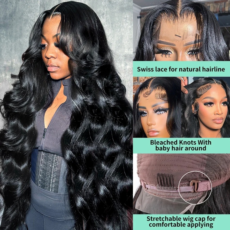 30 40 Inch 13x6 Hd Body Wave Human Hair Wigs Brazilian Lace Front Wig Water Wave Hd Lace Closure Wigs For Women Synthetic Front wigs