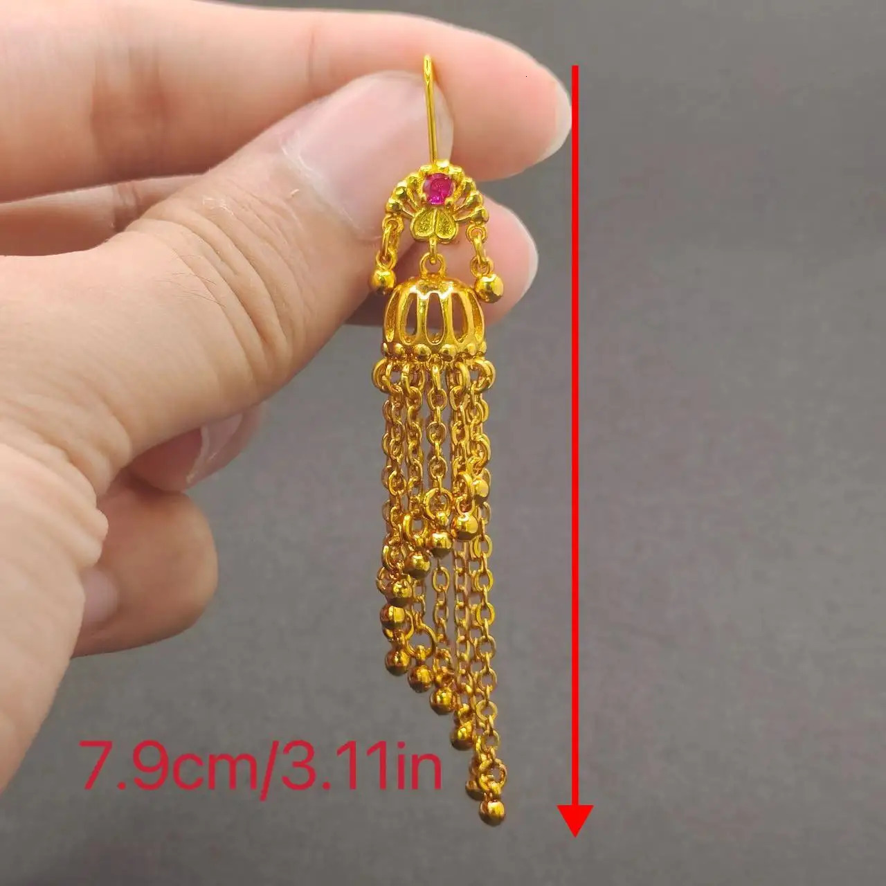 Bohemia Style Womens Earrings Indian Ethnic Gold Plated Brass Long Chain Tassel Earring Vintage Jewellery Ear Decoration 250513