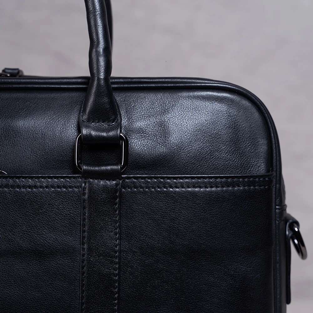 Genuine Leather Casual Men Handbag Man Briefcase Business Shoulder Large Capacity Crossbody 15.6 Inch Laptop Office Bags NUPUGOO