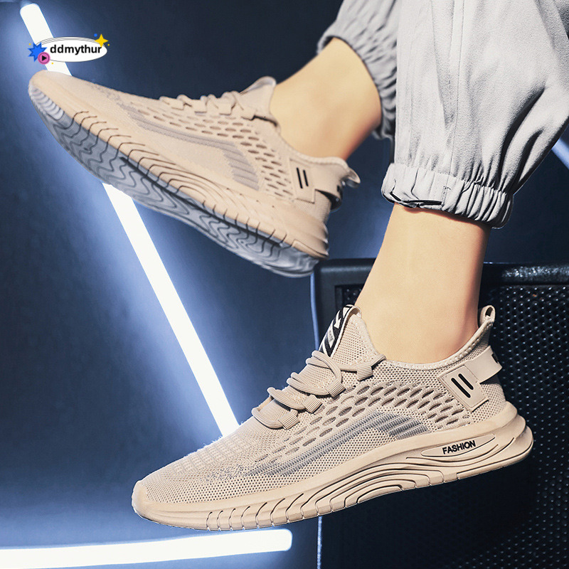 Spring New Men's Flying Weave Breathable Seasonal Fashion Hollow out Sports Running Cloth Casual Shoes Tiktok Live Broadcast for Men ddmythur