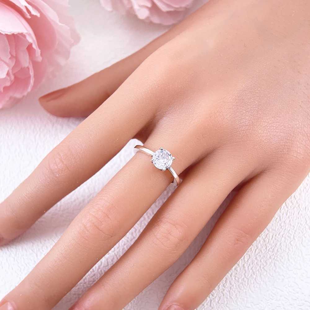 Original 925 Sterling Silver Red Zircon Blue Crystal Heart Bow Rings Women Jewelry Girlfriend Wedding Engagement Ring Set GiftXJ250514