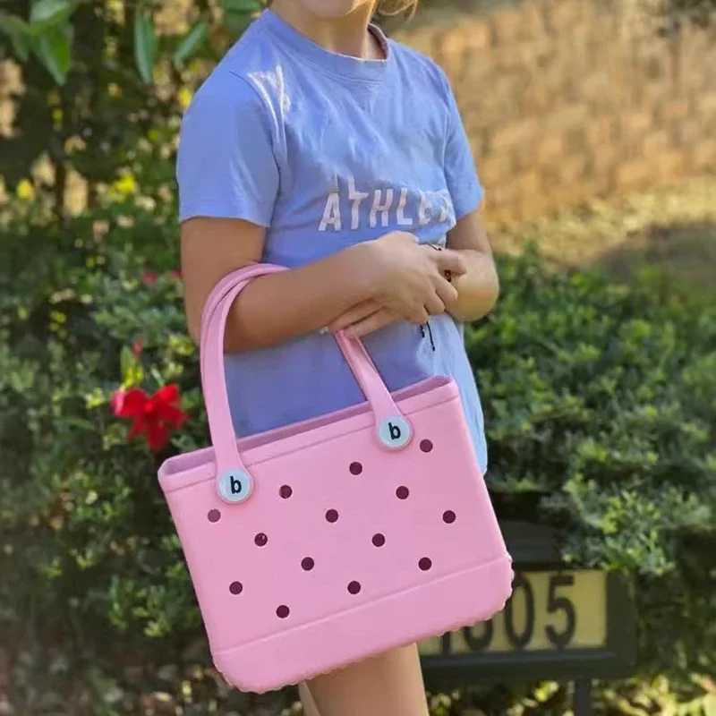 EVA Beach Waterproof Summer Storage Basket for Outdoor Travel Picnic Bag Women Shopping Tote Bag Rubber Handbag Z250514