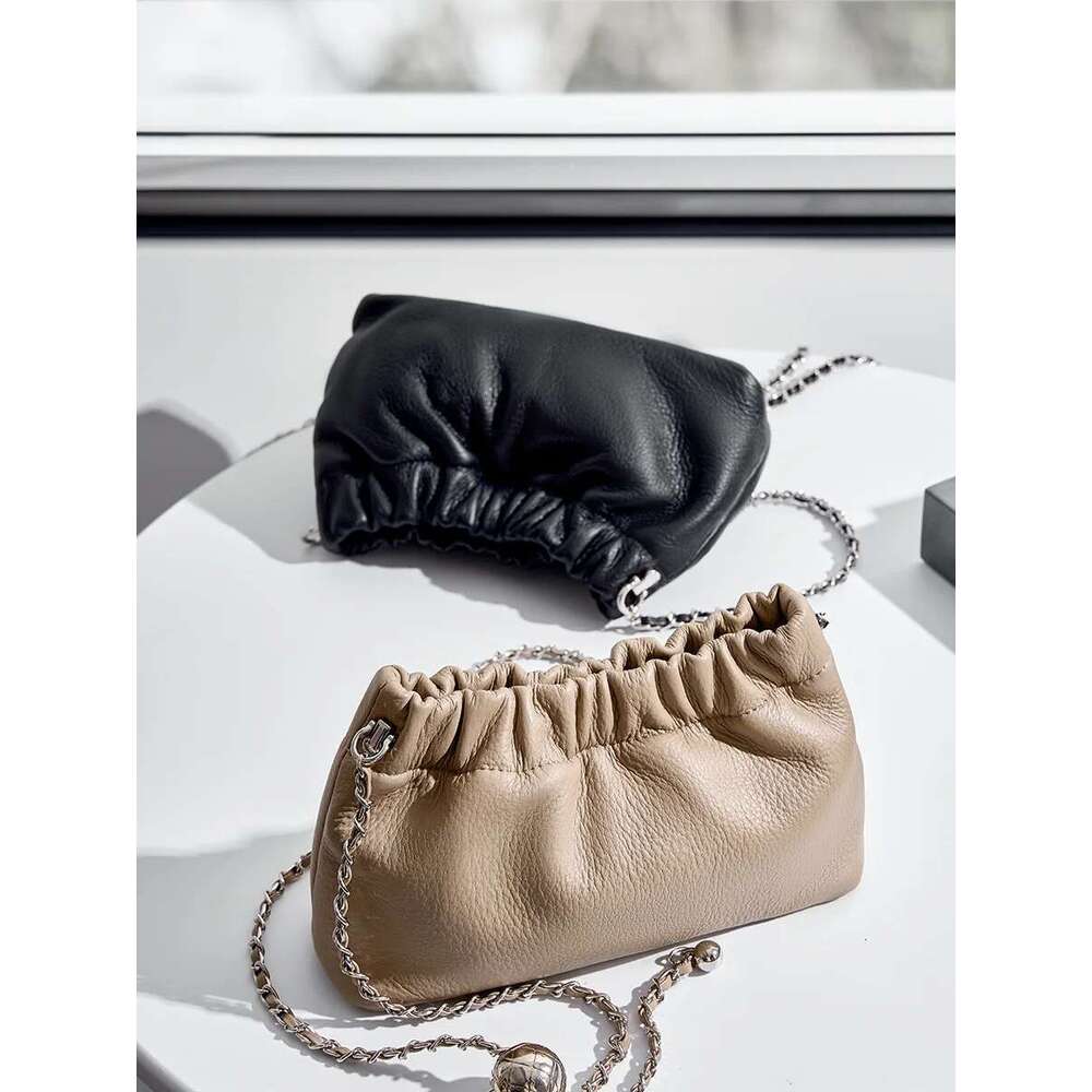 Genuine Leather women Shoulder Brand small chain flap bags for Ladies Handbag Natural Cowskin Female Crossbody Bags