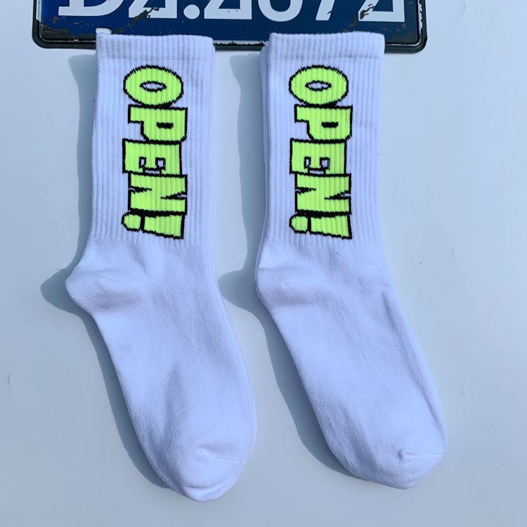 Designer Socks OPEN Men S And Women S Mid Tube Trendy Ins Haruku Hip Hop Street Academy Style Skateboarding Long Socks Sports Socks