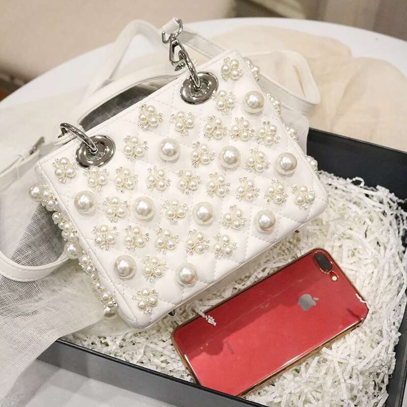 2024 Spring New Fashion Elegant Dia Portable Single Shoulder Crossbody Pearl Women's Bag