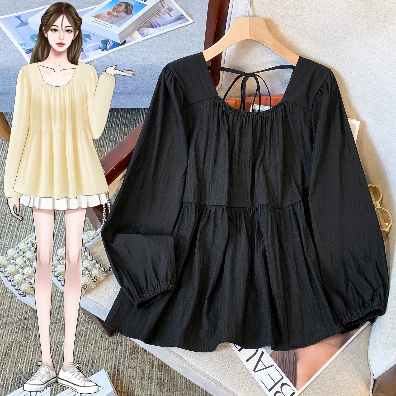 Plus Size Tops Woman Long Sleeve Spring Summer Arrival Loose Shirts And Blouses For Ladies Large 250514