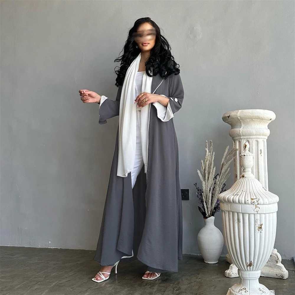 Eid Open Abayas for Women Dubai 2025 Plain Solid Causal Abaya Kimono Turkey Muslim Hijab Dress Islam Outfit Kaftan Robe Ramadan X250514