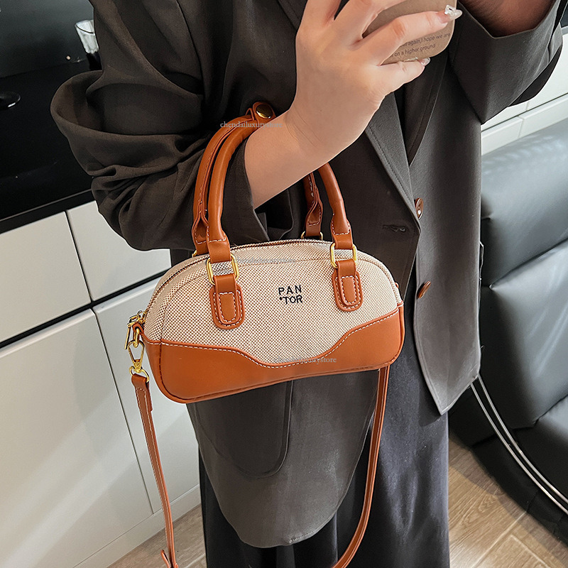2025 Free Shipping Designer Bag Women's Handbag New Fashion Casual Linen Splicing Handheld Small Square Bag Crossbody Bag Mini Student Phone Bag 