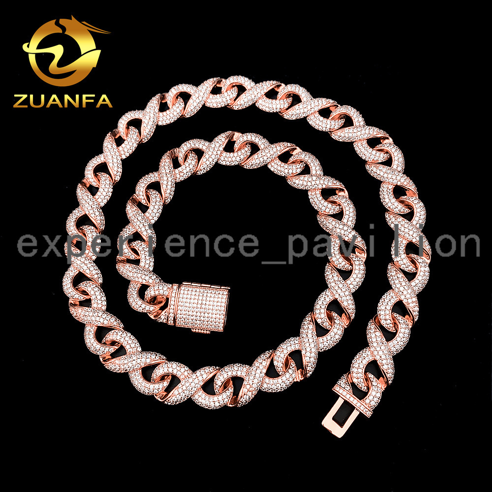 Wholesale Price Fashion Jewelry Necklace Brass Micro Pave Iced Out moissanite Diamond Custom Hip Hop Jewelry Cuban Link Chain