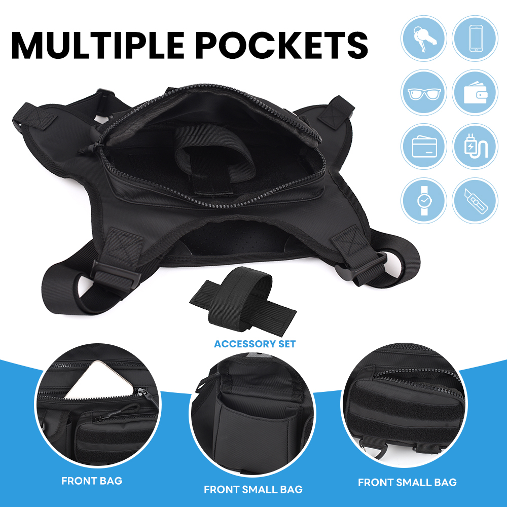 Sports Chest Bag For Men, Water Resistant Lightweight Front Running Vest Bag With Built-In Phone Holder & Extra Storage For Workouts, Cycling | 558