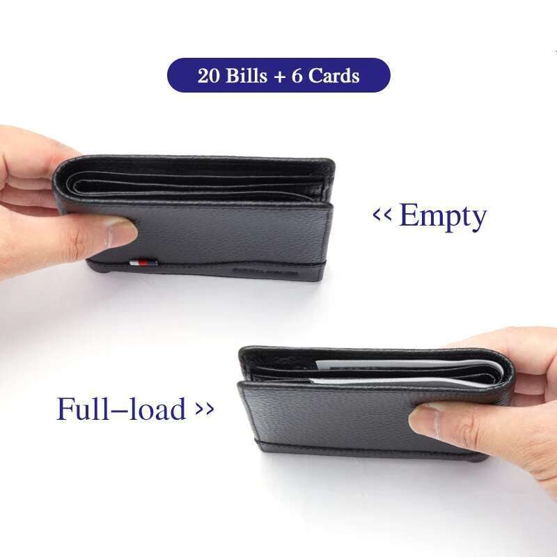 BISONDENIM Genuine Leather Men Coin Pocket Card Holder Male Purse Fashion Wallets High Quality Gift For Husband Father