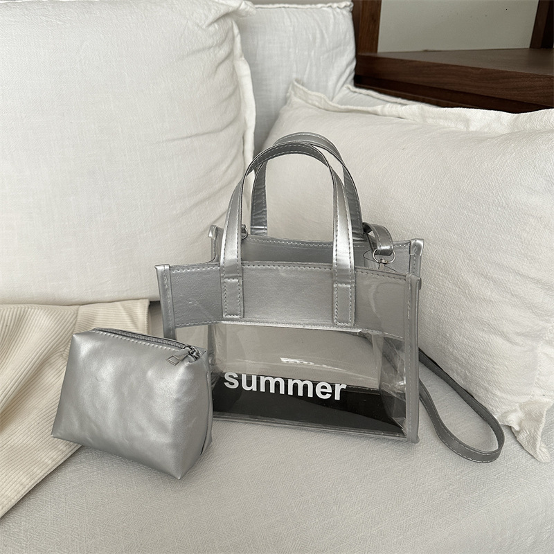 Fashion Capacity Transparent Large For Women 2025 New Trendy Internet Luxury Bag Celebrity Versatile Spring Jelly Bag Single New Free Delivery Designe