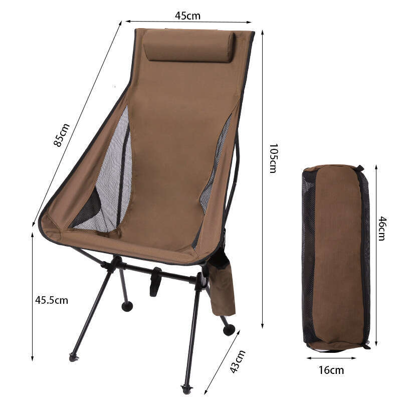 7075 Moon Lounge Outdoor Folding Chair, Convenient Cup Bag with Pillow, Available in Three Colors