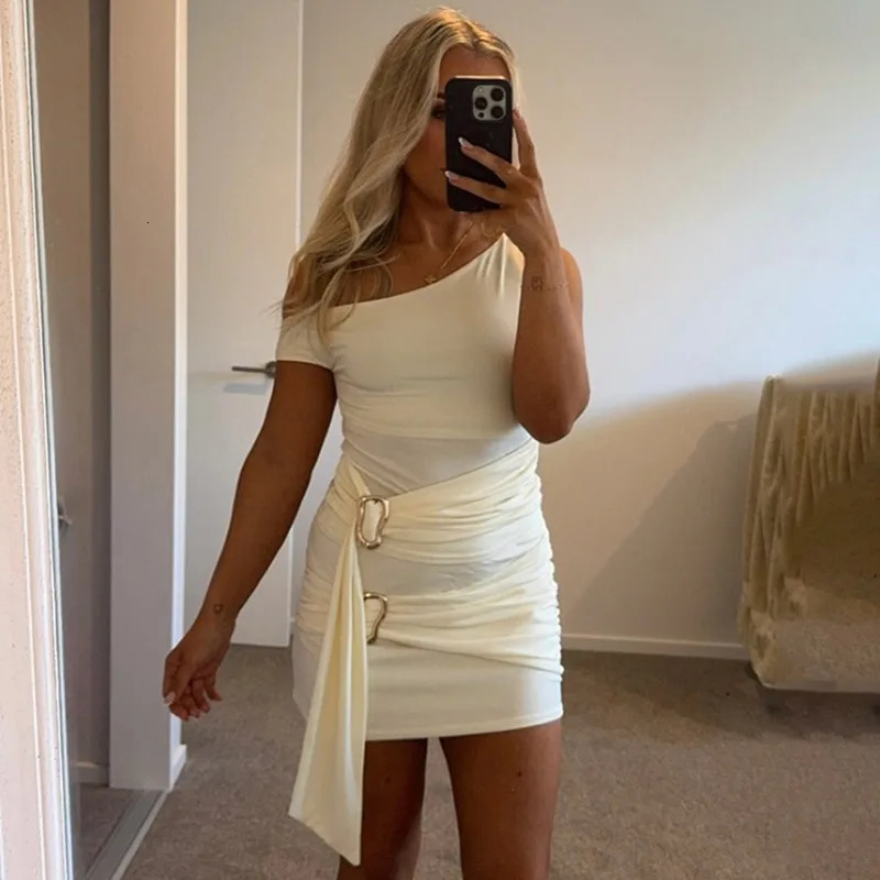 Talenza Lace Up Short Dress Two Piece Summer Sleeveless Slash Ruffle Top Tight Skirt Set Womens Party Vacation Dress Set 2025 250513