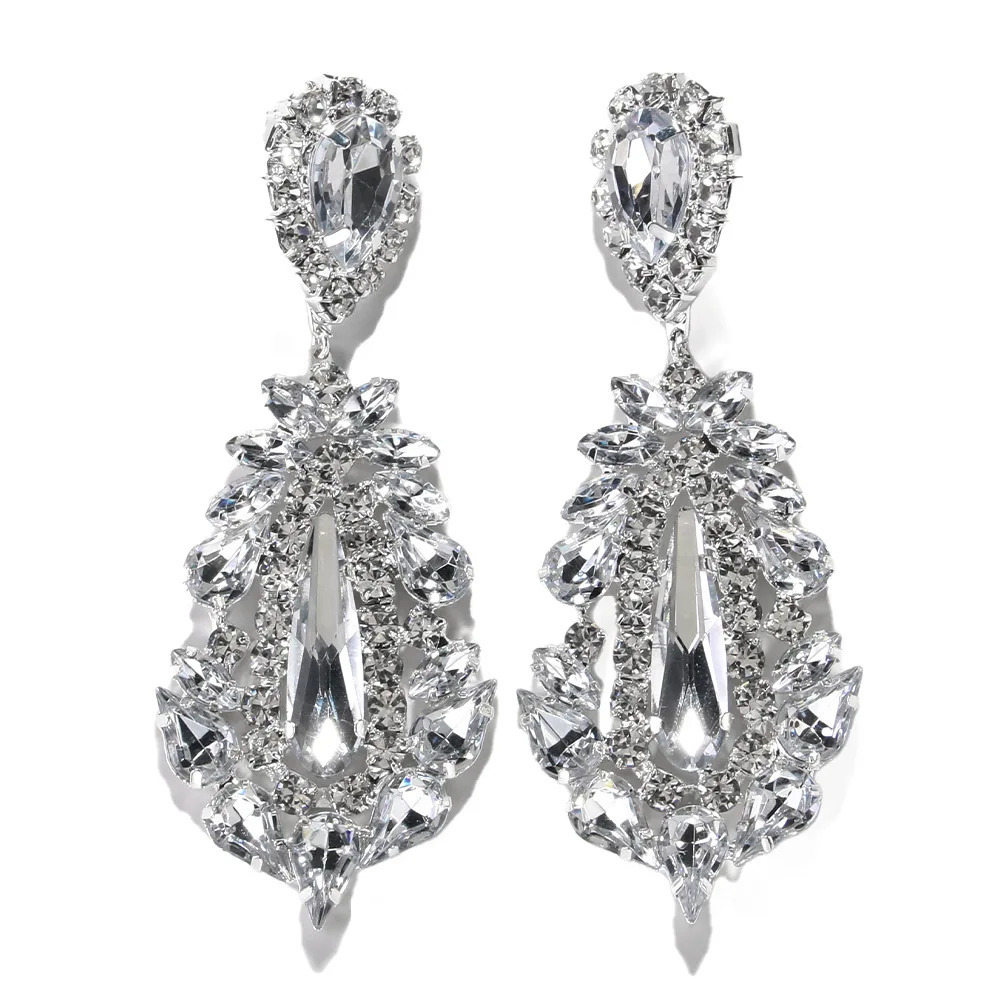 Stonefans Statement Earrings for Women Vintage Rhinestone Dinner Fashion Wedding Accessories Queen Exaggeration Earring 250513