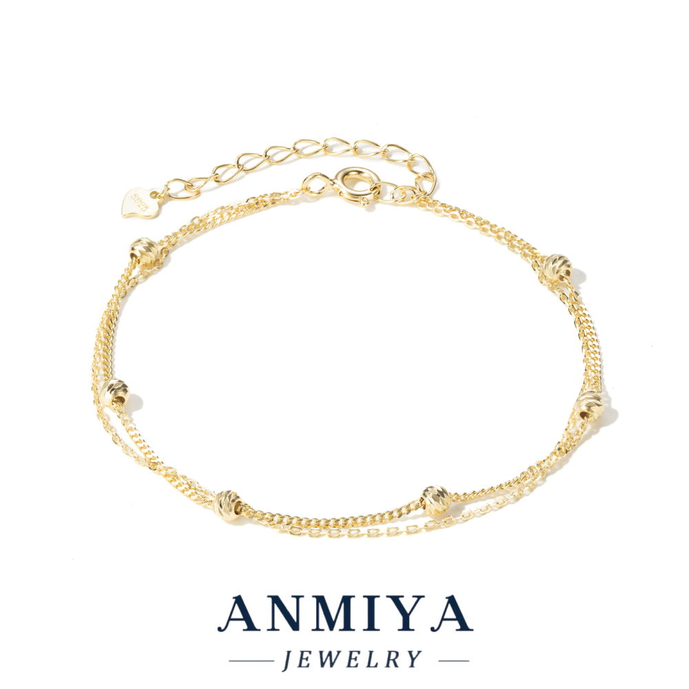 Classic S925 Silver Jewelry Bead Bracelet,Thin Double-Layered Cubic Chain Bracelet,Stackable Bracelet Jewelry
