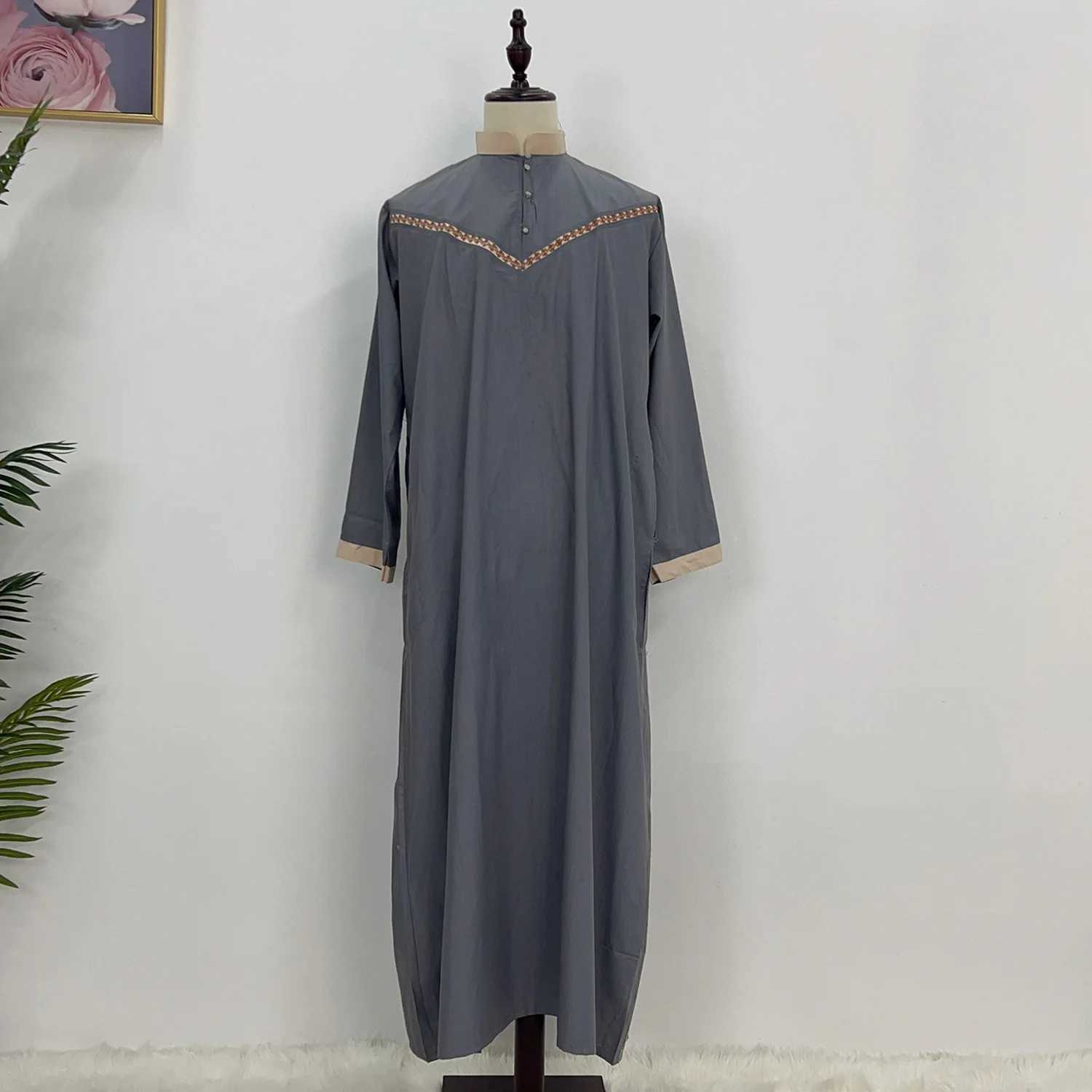 Eid Muslim Men Dress Jubba Thobe Mens Abaya Islamic Eid 2025 Ramadan Long Robe Saudi Musulman Wear Caftan Dubai Arab Dresses X250514