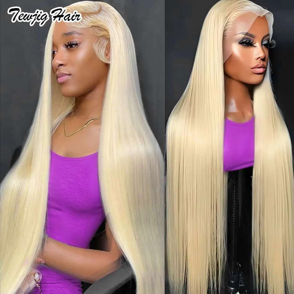 250 300 Density Transparent HD Human Hair Wig 40 Inch Bone Straight 13x4 613 Blonde Front Brazilian 13x6 Lace Frontal Wigs