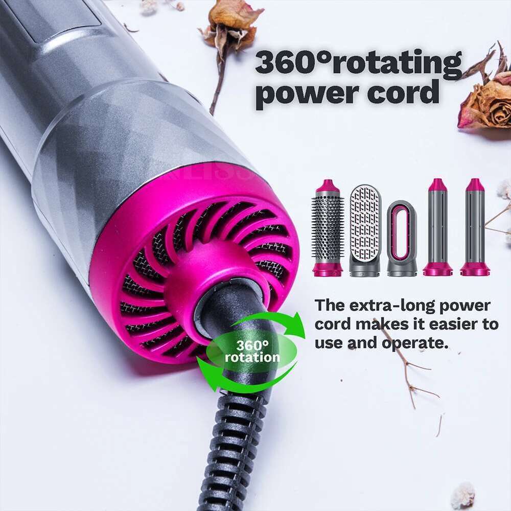5 in 1 Hair Multifunction Blow Dryer Brush Set Rotating Curling Wand Ergonomic Anti-explosion for Home Barbershop