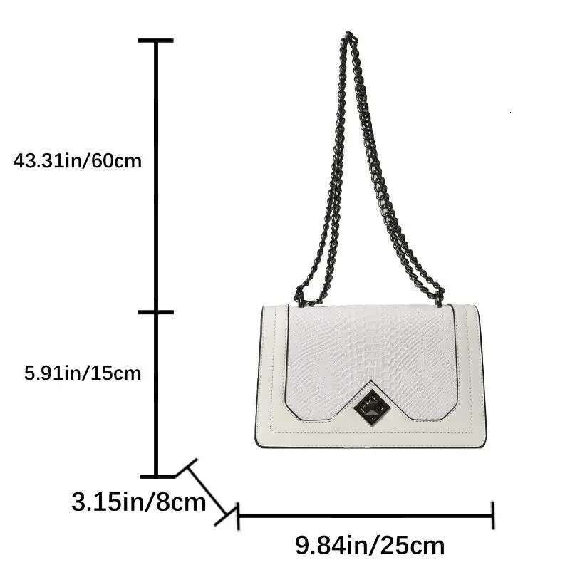 Leather Shoulder Chain Purse For Women - Fashion Crossbody Bags Vintage Snake Print Underarm Bag Square Satchel Totebag