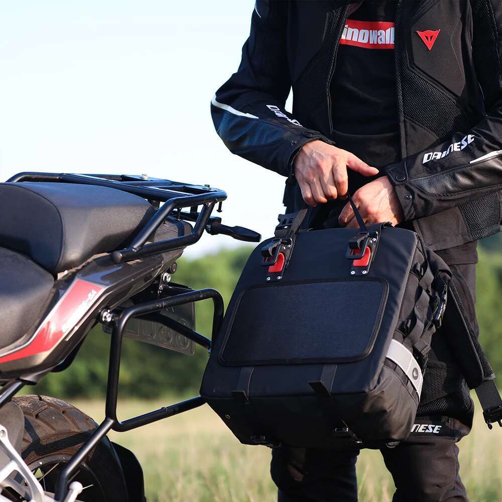 Rhinowalk Motorcycle Side Fully Waterproof Inside 20L Expand 30L Universal Hook Saddle Bag With Removable Motorbike Lage
