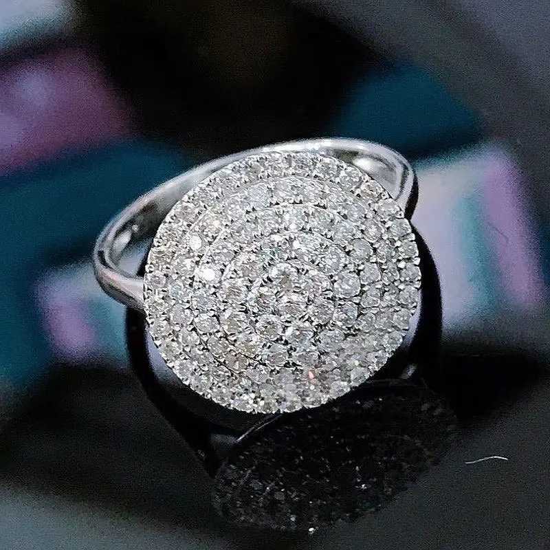 Exquisite Female Rings 925 Sterling Silver Dazzling Disc AAA Zircon Rings for Women La Anniversary Gift Jewelry Womens RingsXJ250514