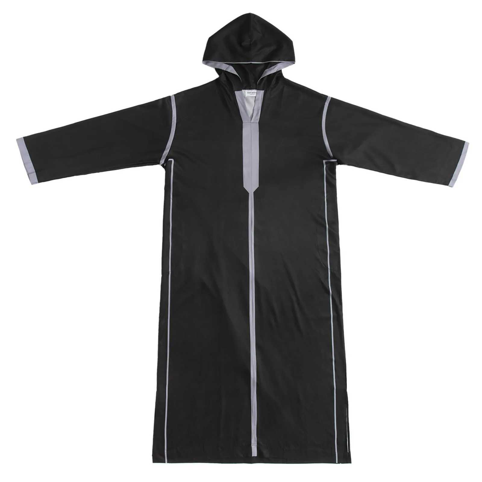 MenS Islamic Clothing Hooded Robe Long Sleeve Pocket Colour Block Ethnic Costume Dubai Abaya MenS New Style Muslim Jubba Thobe X250514