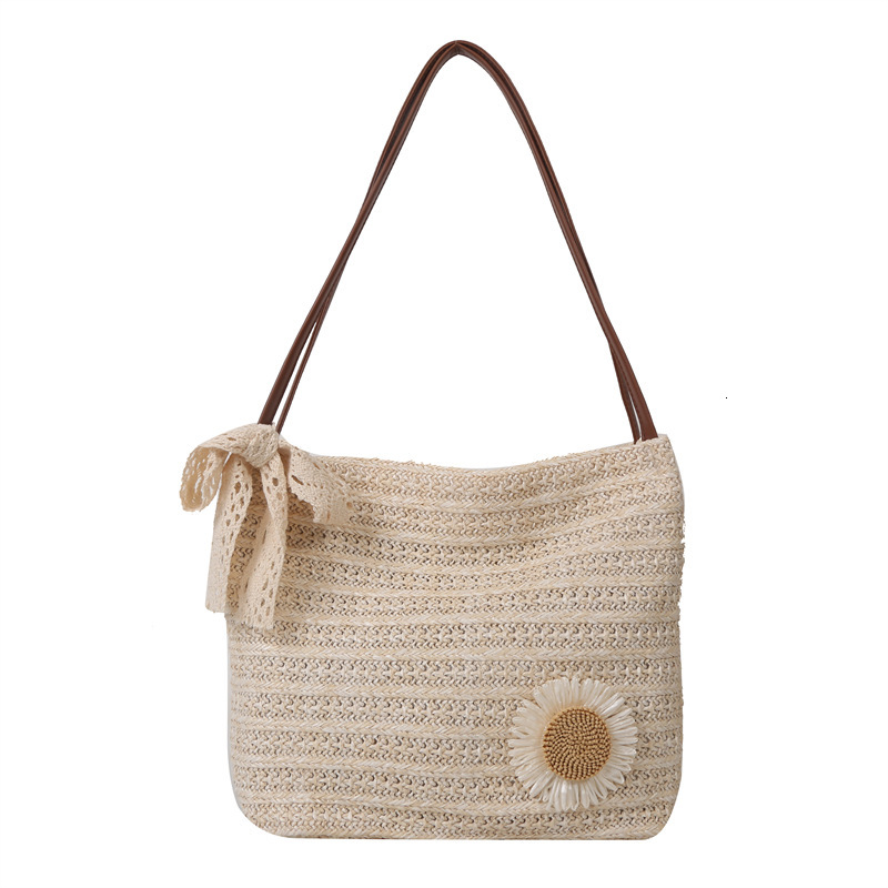 Free Delivery Designer Bag Large Capacity Fashion Gentle Temperament Straw Woven Scarf Shoulder 2025 Summer Underarm Tote Bag Luxury Bag