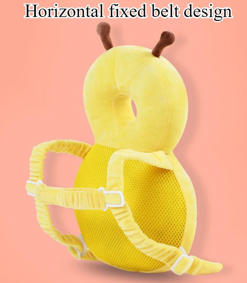 Little Bee Baby Head Back Protection Pillow Breathable Anti Fall Childrens Learn Walk Head Protector Kids Safe Cushion for Baby 250514