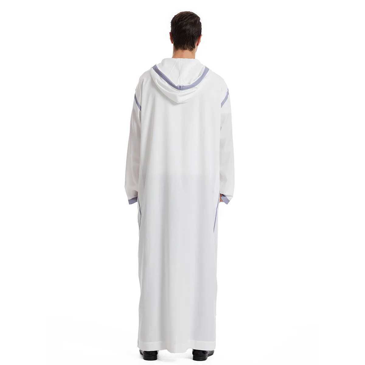 Muslim Men Hooded Robe Dishdasha Modest Islamic Dubai Saudi Prayer Abaya Kaftan Eid Ramadan Morocco Jubba Arab Thobe Abayas X250514