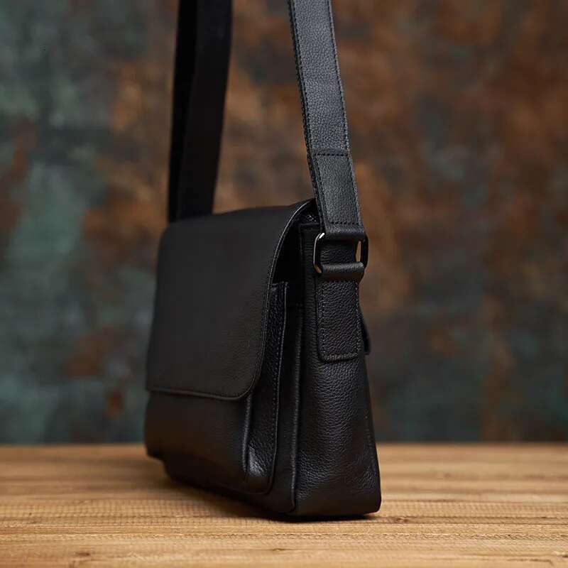 NASVA Genuine Shoulder Casual Retro Simple Business Trend Handmade Messenger Leather Bag For 9.7 In Ipad