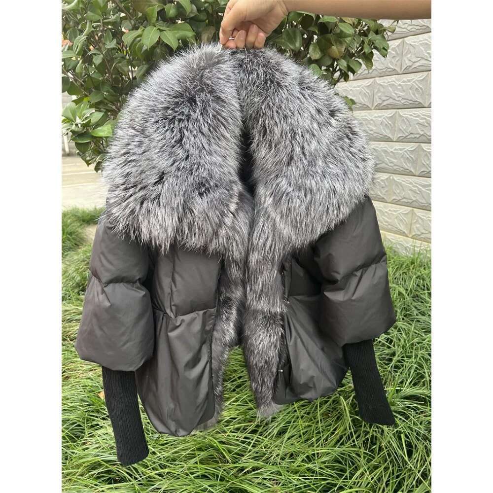 2023 Fashion Autumn Winter Real Fox Fur Collar Thick Women Warm Duck Down Jacket Outerwear New Female Coat