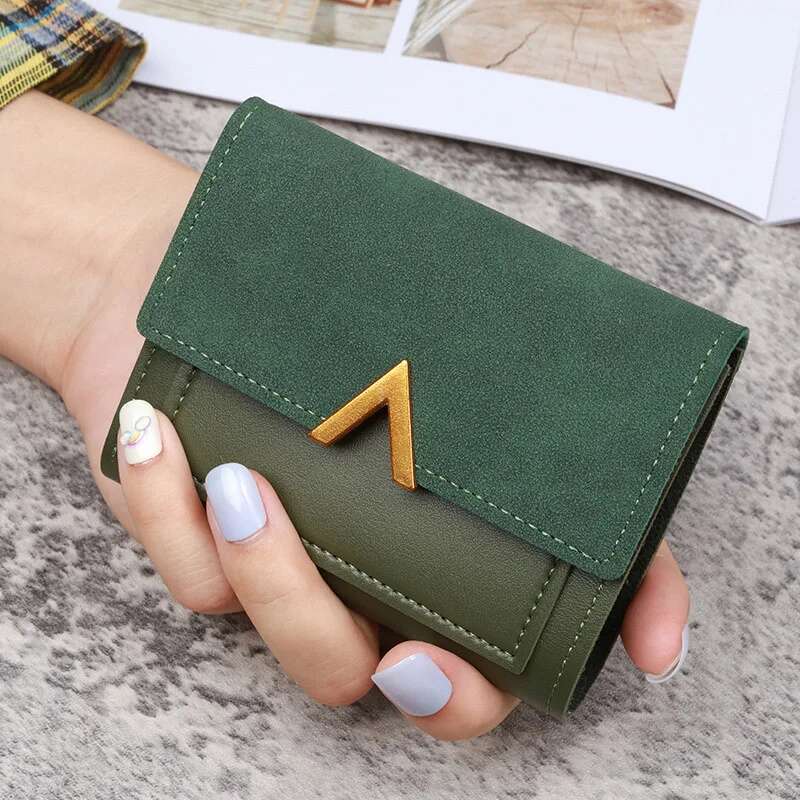 Women's Leather Wallet with Zipper - Hasp Envelope Design Coin Purse, Multi Card & ID Holder, Lady Moneybag Clutch Pocket