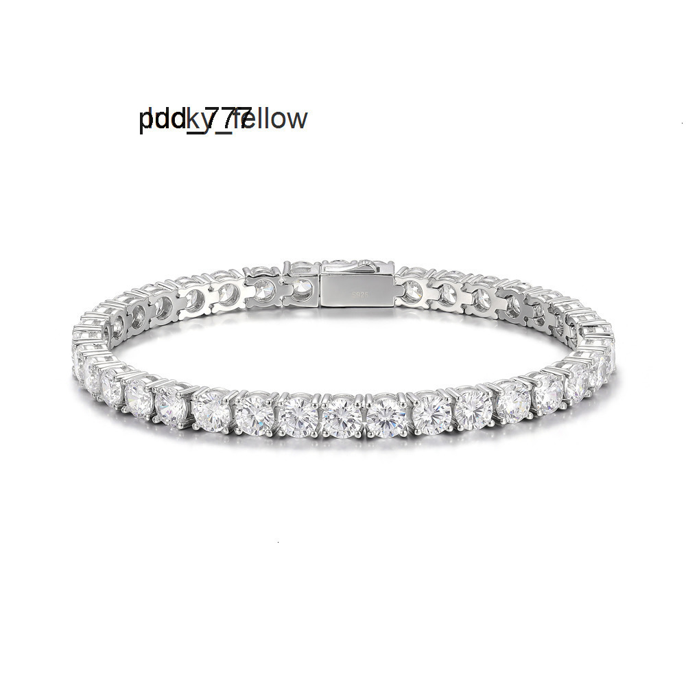 Wholesale Custom Fashion 925 Silver Lab Diamond GRA Moissanite Moissanite Tennis Sterling Bracelet for Men