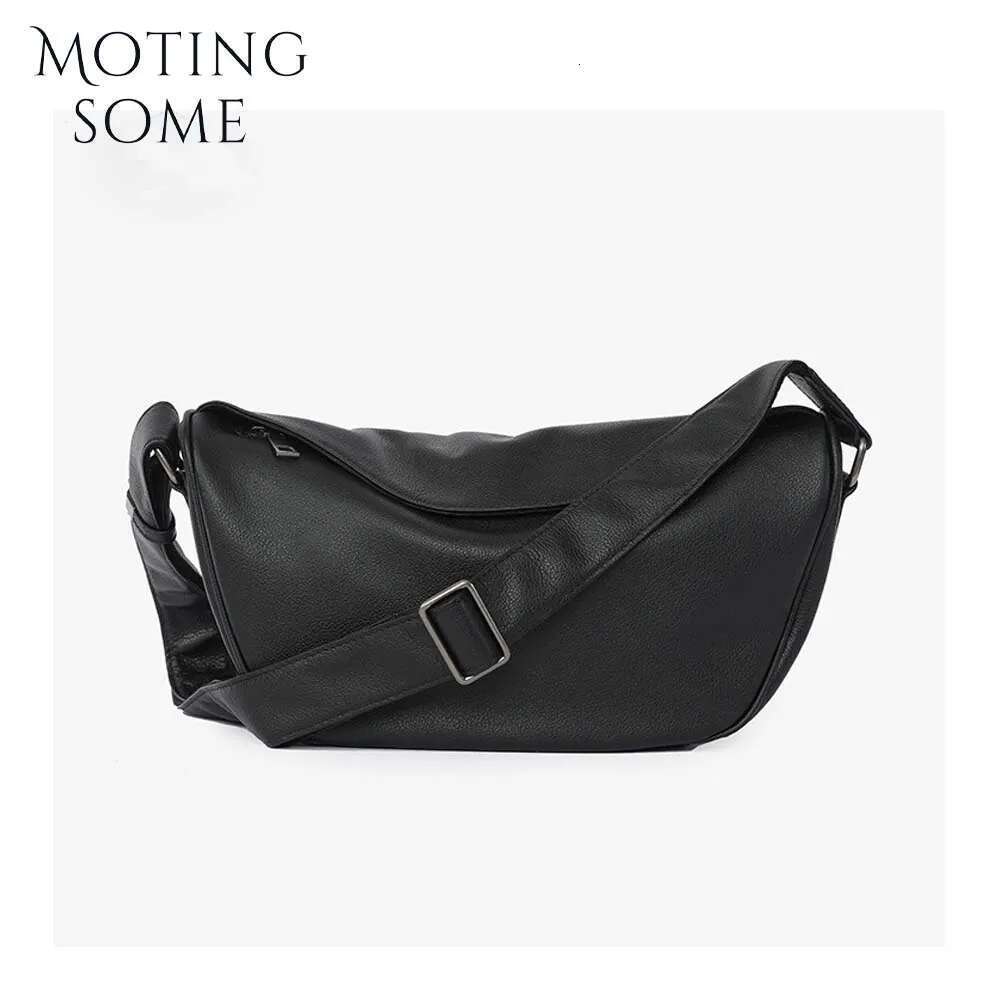 Motingsome Saddle for Women Underarm Cow Hide Leather Bag Small Pouch Fashionable Lady Handbag Travel Pack 2024 New