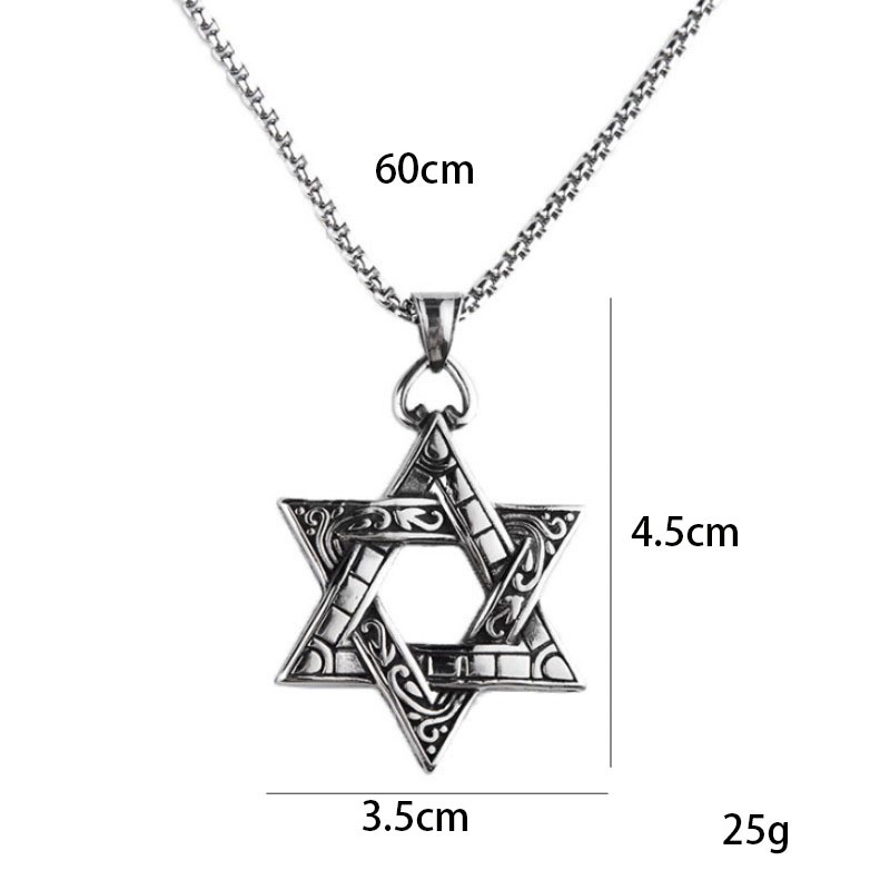 60cm High quality lifestyle, light luxury, personalized necklace, fashionable outfit, retro hip-hop, unisex pomegranate star pendant silver