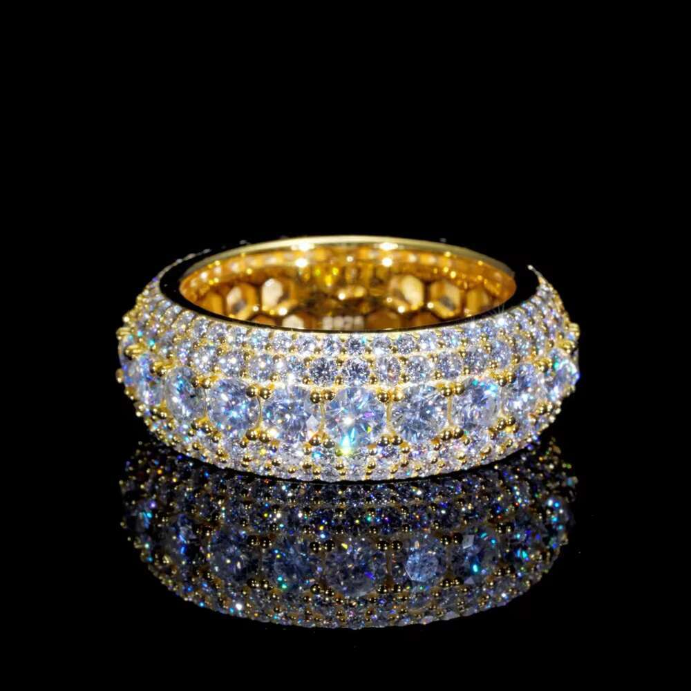 Sterling Silver 925 Fine Jewelry Ring Custom VVS Moissanite Iced Out Hip Hop Diamond Rings