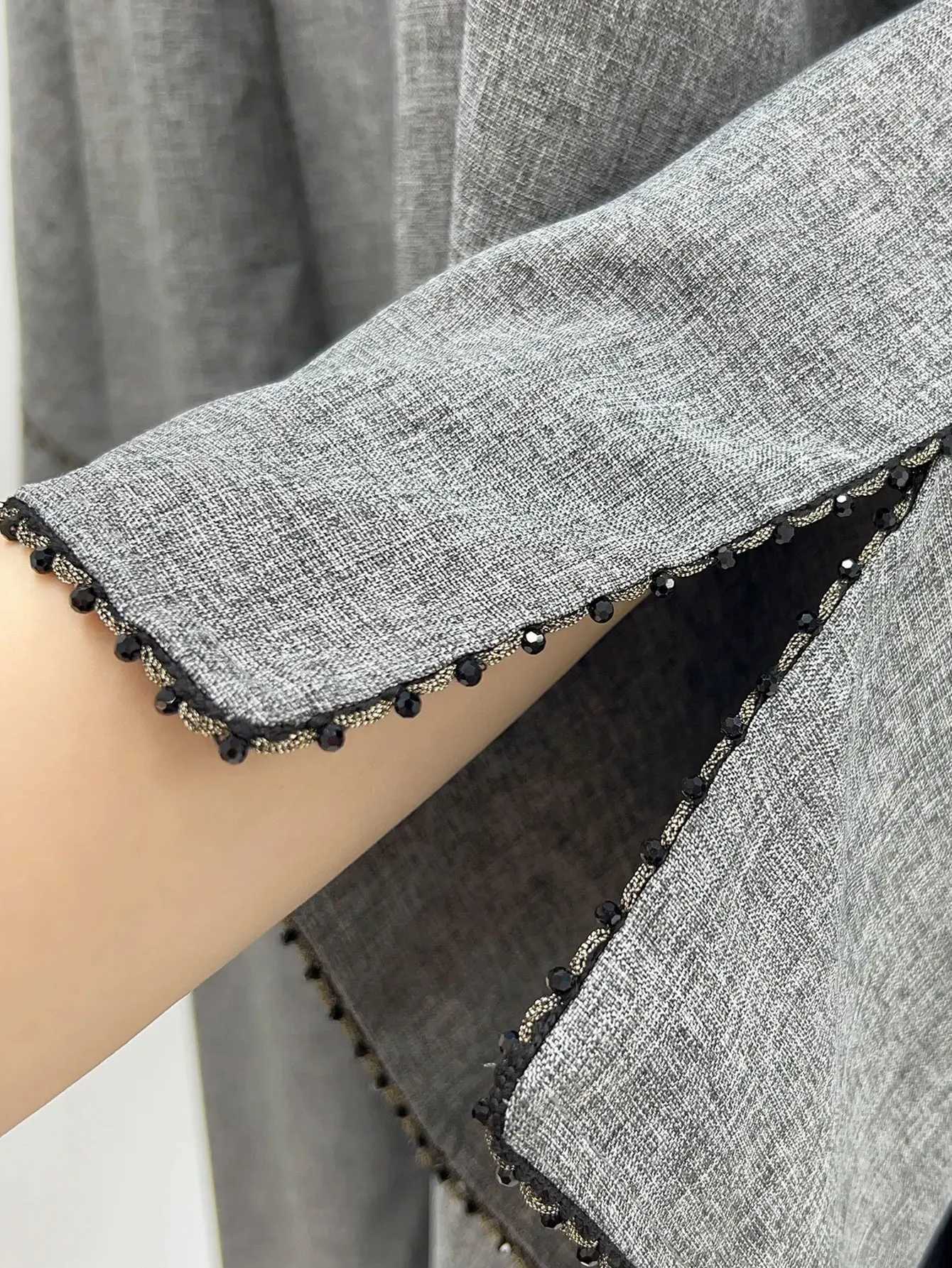 2025 New Cardigan Open Modest Kaftan Dubai Muslim Kimono Abayas For Women Kaftan Dresses Islamic Slit Slves Eid Ramadan Robes X250514