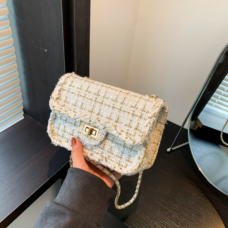 Free Delivery Designer Bag Weaving A Niche Temperament Fashionable Small Fragrance Spring And Summer Fabric Chain 2025 New Single Shoulder Crossbody H