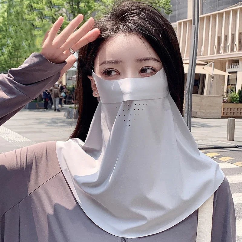 Sunscreen Mask Traceless for Women Ice Silk Anti-ultraviolet Summer Breathable Thin Cover Face 250514