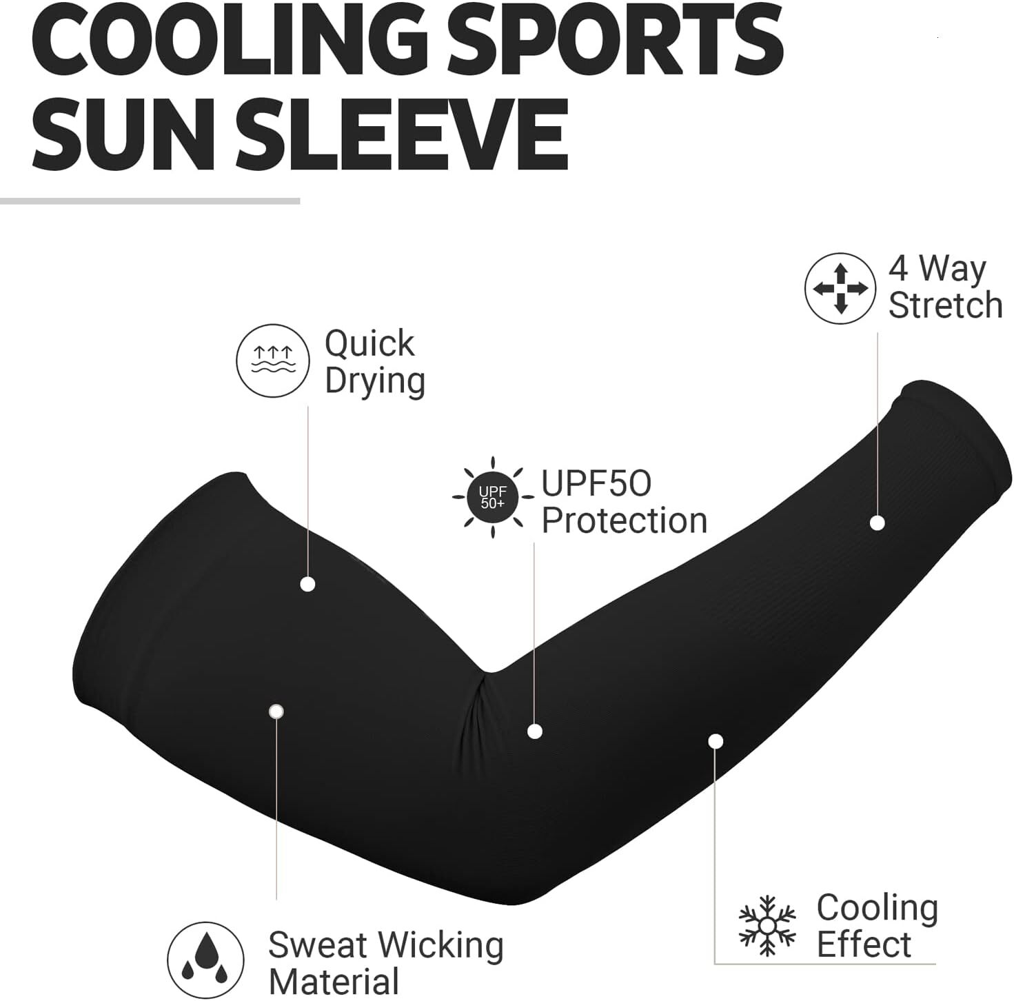 Sun Protection Cooling Arm Men &Women,Compression Sleeves for Football, Golf & Volleyball
