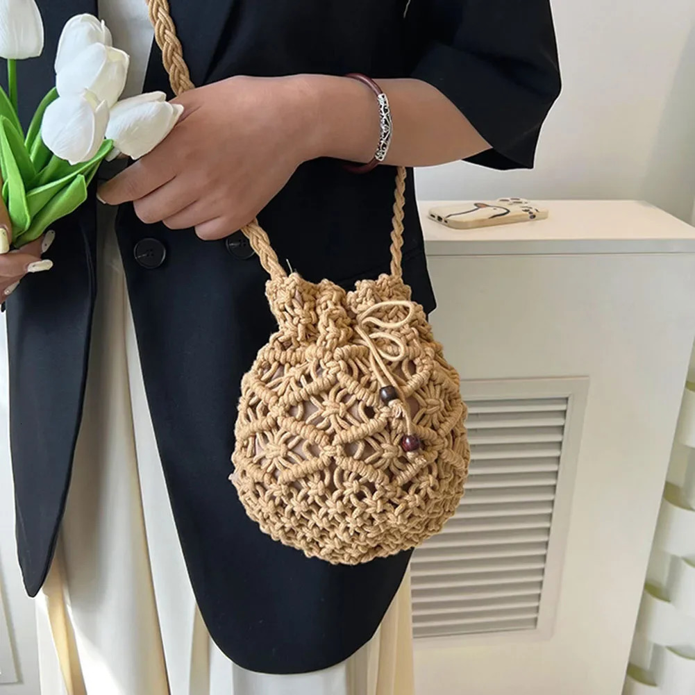 Summer Fashion Handmade Bucket Bags for Women Shoulder Crossbody Bag Female Handbag 250514