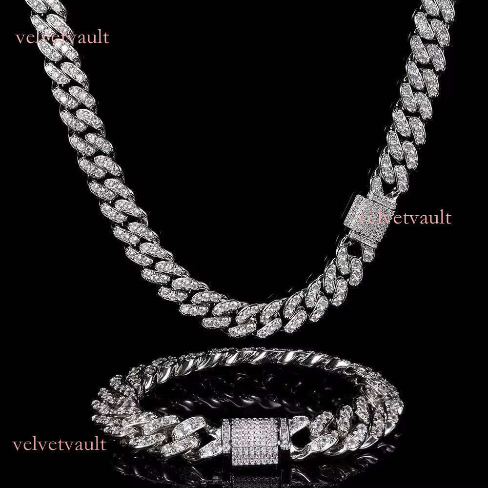 Hip hop street rap 12mm men's chilled Cz Miami Cuban chain necklace