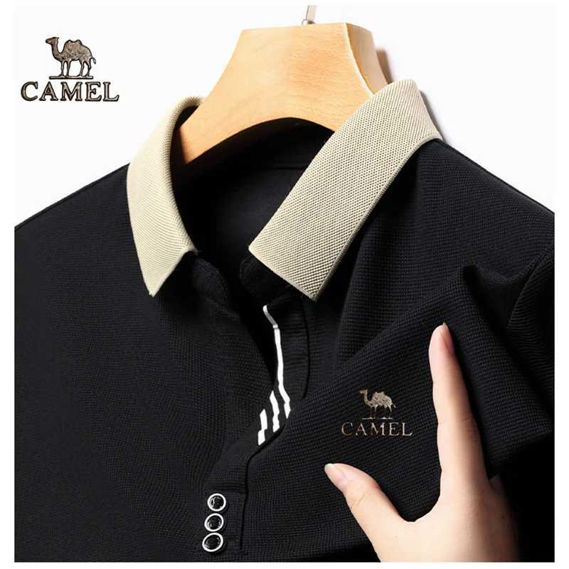 Camel Gold Label New 2024 Summer New Mens Polo Shirt Light Mature Casual Solid Color Middle aged Business Polo Neck Breathable X250514