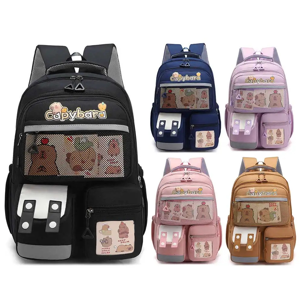Cartoon Capybara Backpack School Backpack Casual Daypack Aesthetic Backpack for Kids Boys Girls 250514
