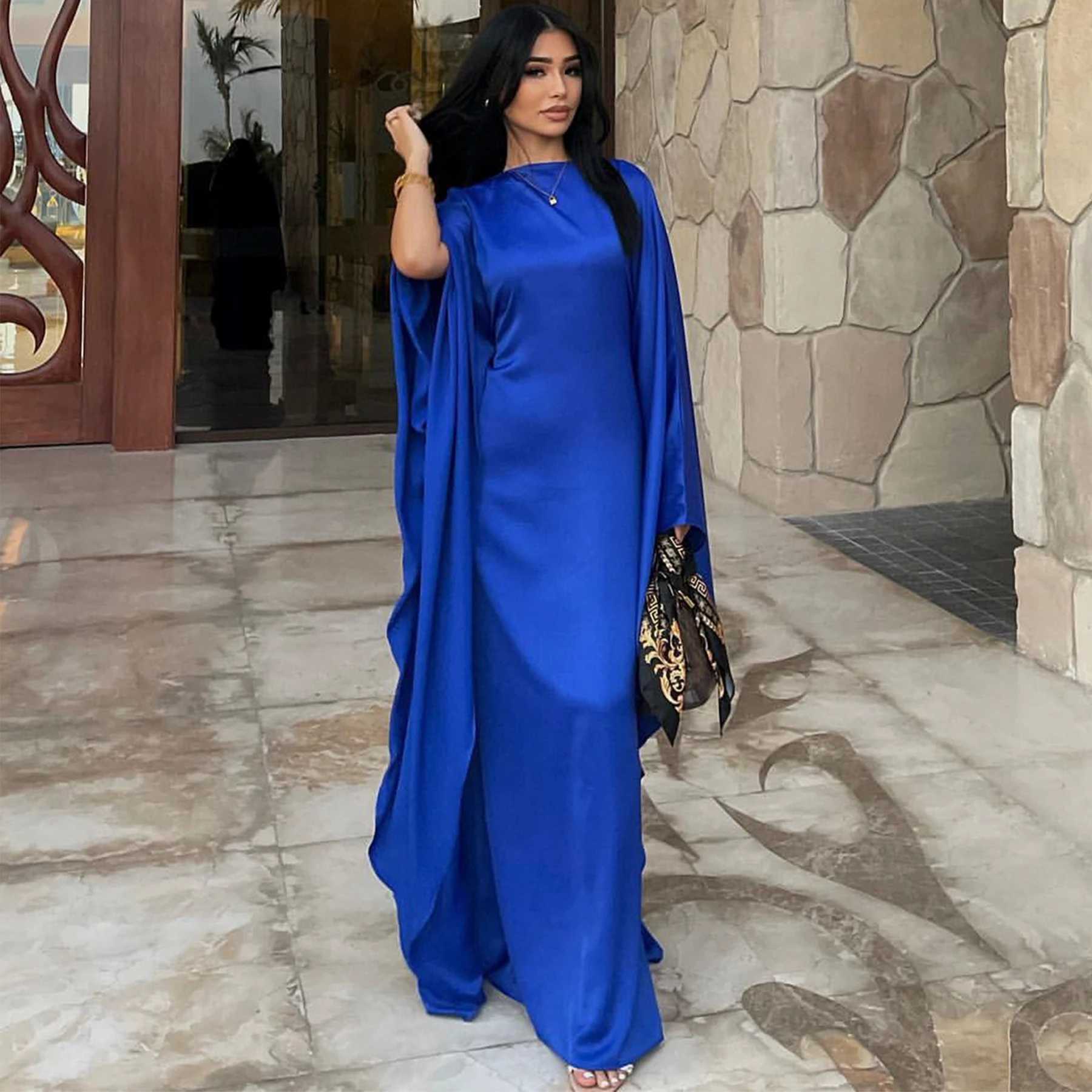 2024 Islamic Elegant New Silky Kaftan Abaya Women Muslim Dress Turkey Islamic Clothing Modest Dress Dubai Abaya EID Collections X250514