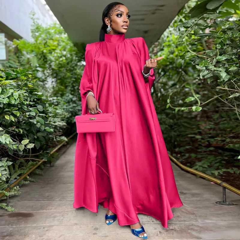 Ramadan Muslim Women Maxi Dress Dubai Satin Abaya Turkey Kaftan Eid Djellaba Islam Clothing Arabic Robe Caftan Marocain Femme X250514