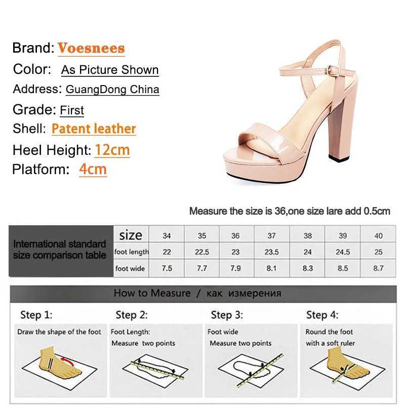 Brand Women Shoes Chunky Heel 12CM Summer Sandals Waterproof Platform Simplicity Career High Heels Plus Size Ankle Buckle Strap W250514