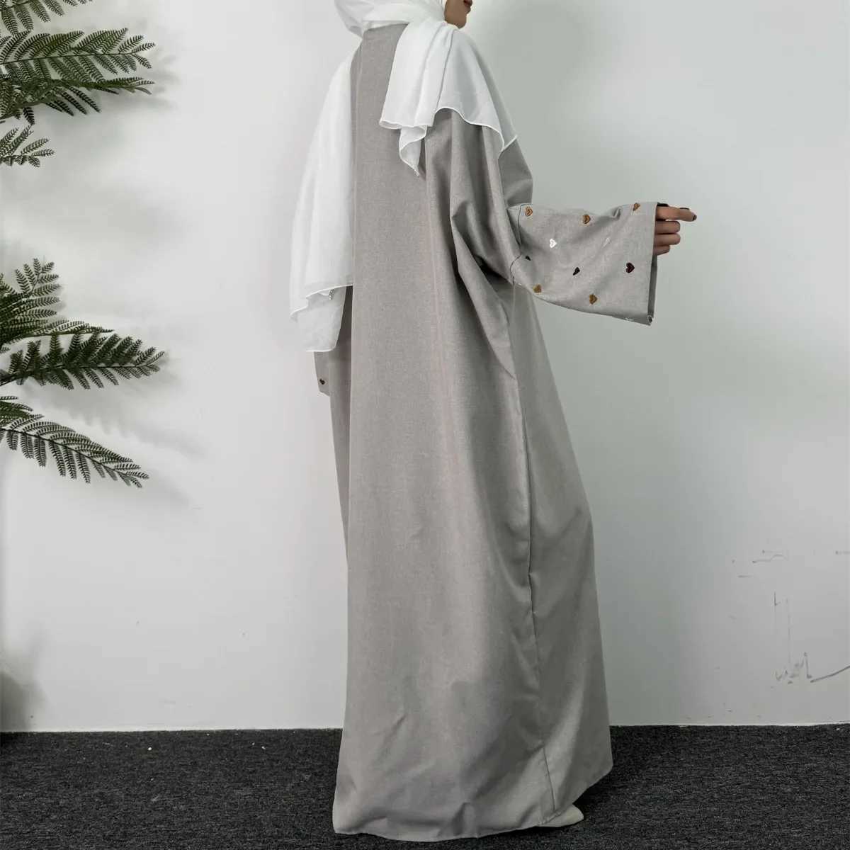 Open Front Abaya Long Slve Maxi Length Dress Womens Clothing Muslim Cardigan Abayas Embroidery Out Kaftans Women Jilbabs X250514